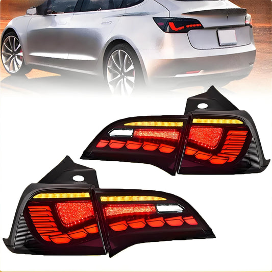TESERY Dragon Scale Tail Lights for Model 3/Y