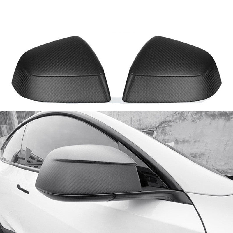 Carbon Fiber Mirror Covers for Model Y 2020-2025.03 | Juniper Style | 3 Finishes | 3M Adhesive