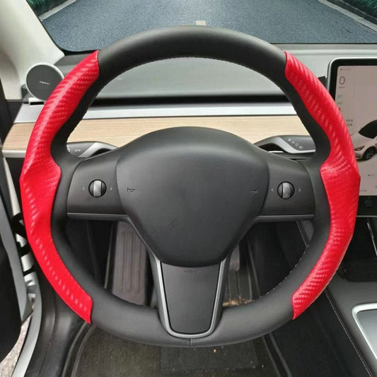 Ultra-thin Carbon Fiber Pattern Steering Wheel Cover for Tesla Model 3/ Y