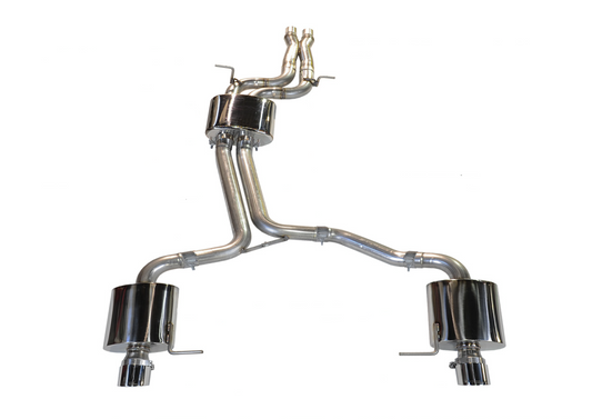 AWE Tuning Non-Resonated Exhaust System (Downpipe-Back) for 8R Q5 3.2L -- Polished Silver Tips 3020-32018