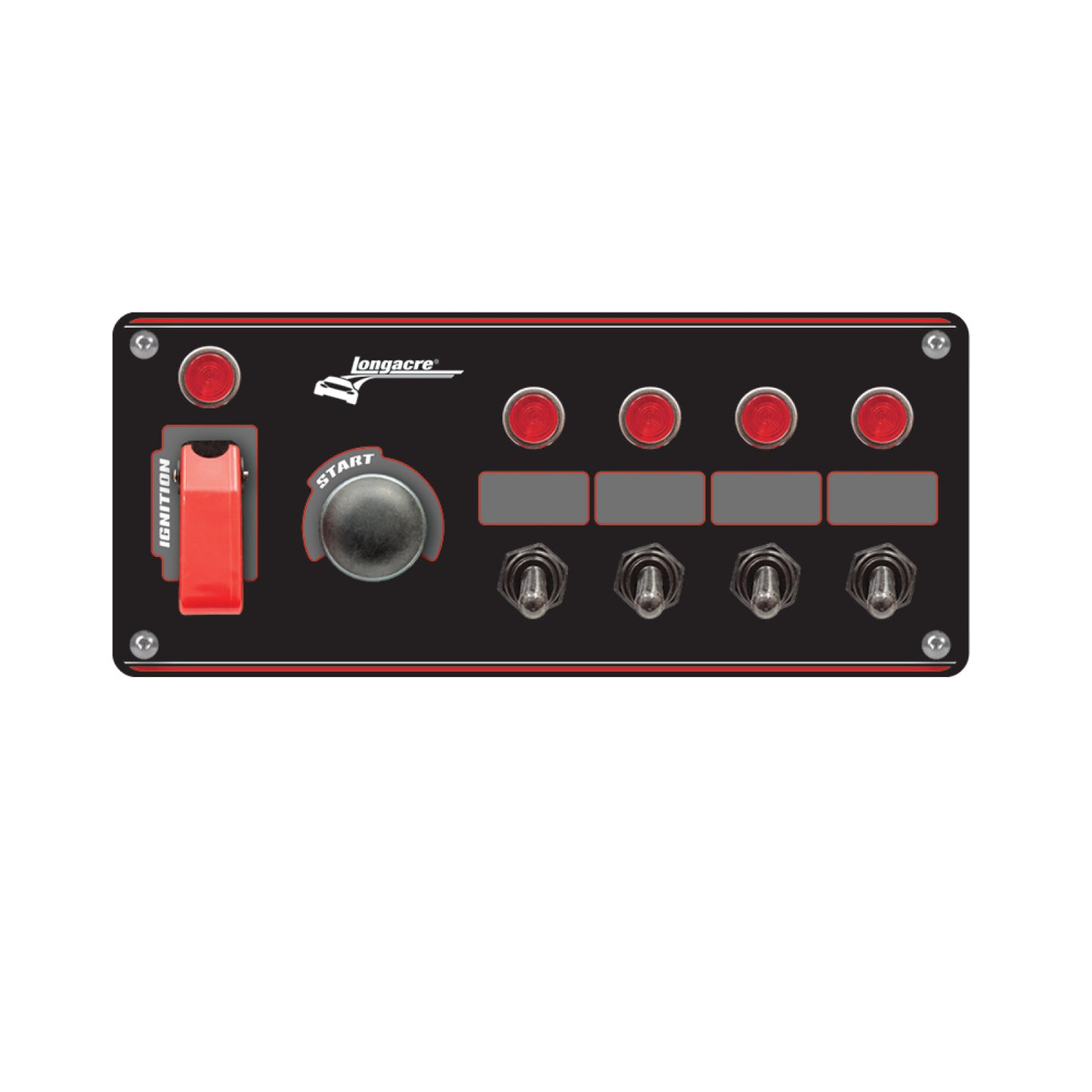 Longacre Flip-up Start / Ignition panel w/ 4 acc & pilot lights 52-44869