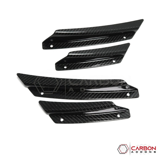 C8 Corvette Carbon Fiber Front Bumper Canards (4-Piece Set) | Aero Upgrade (2020–2027)