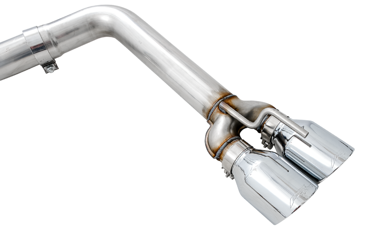AWE Tuning Track Edition Exhaust for 15 Challenger 6.4 / 6.2 SC - Chrome Silver Quad Tips 3015-42136