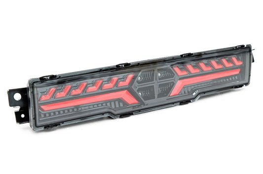 OLM V2 F1 Rear Fog Light (Clear Lens, Black Base, Red Bar) - 2022 BRZ / GR86