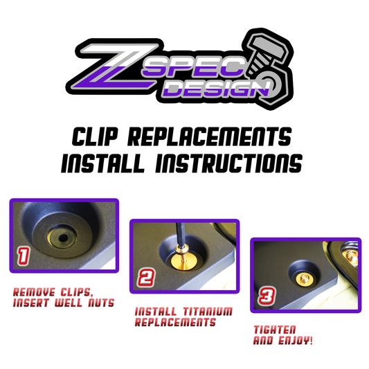 ZSPEC "Front-Bumper Only" Clips Replacement Kit for Nissan 350z Z33, Titanium
