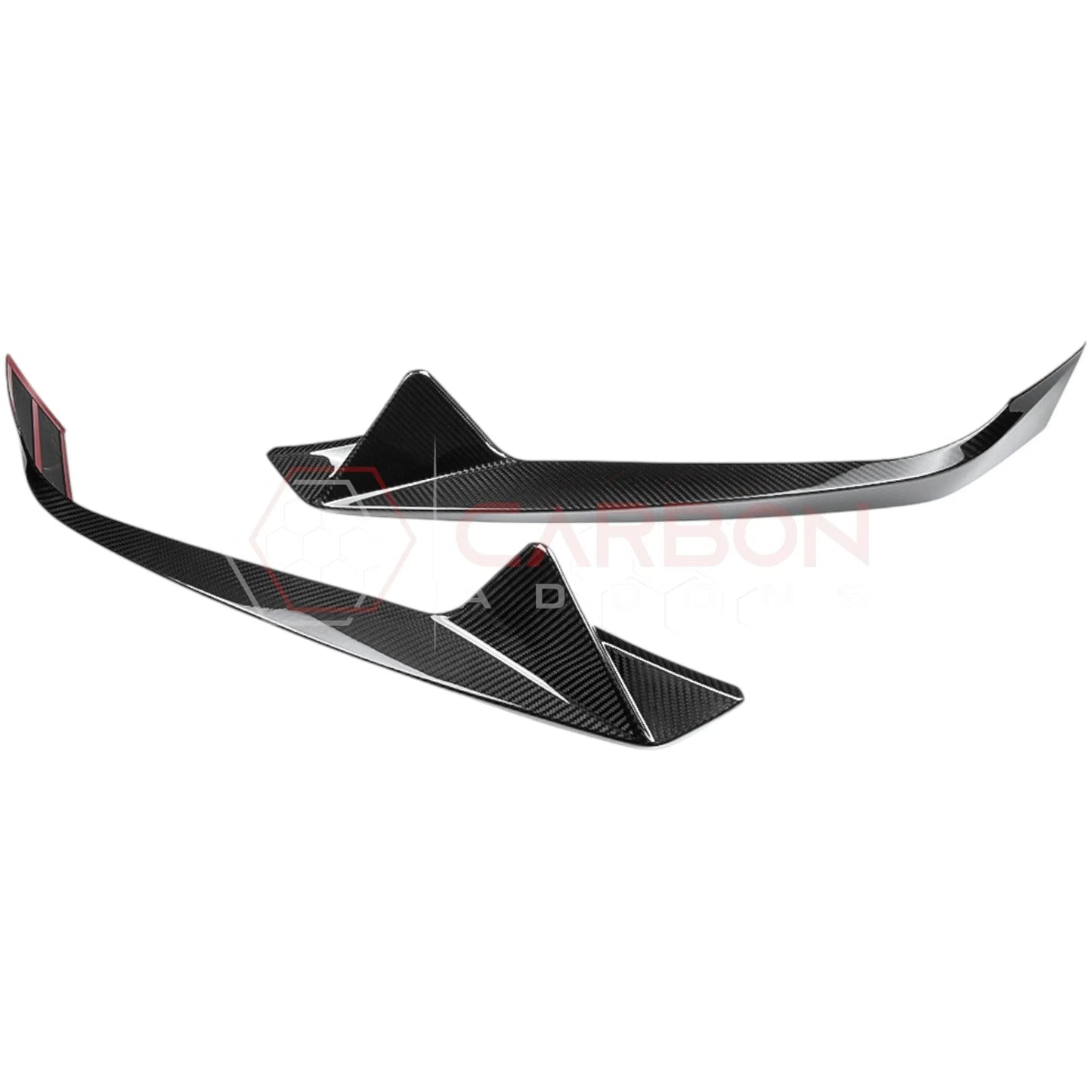 C8 Corvette Carbon Fiber Front Bumper Lower Side Grille Accent Trims | Stingray (2020–Present)