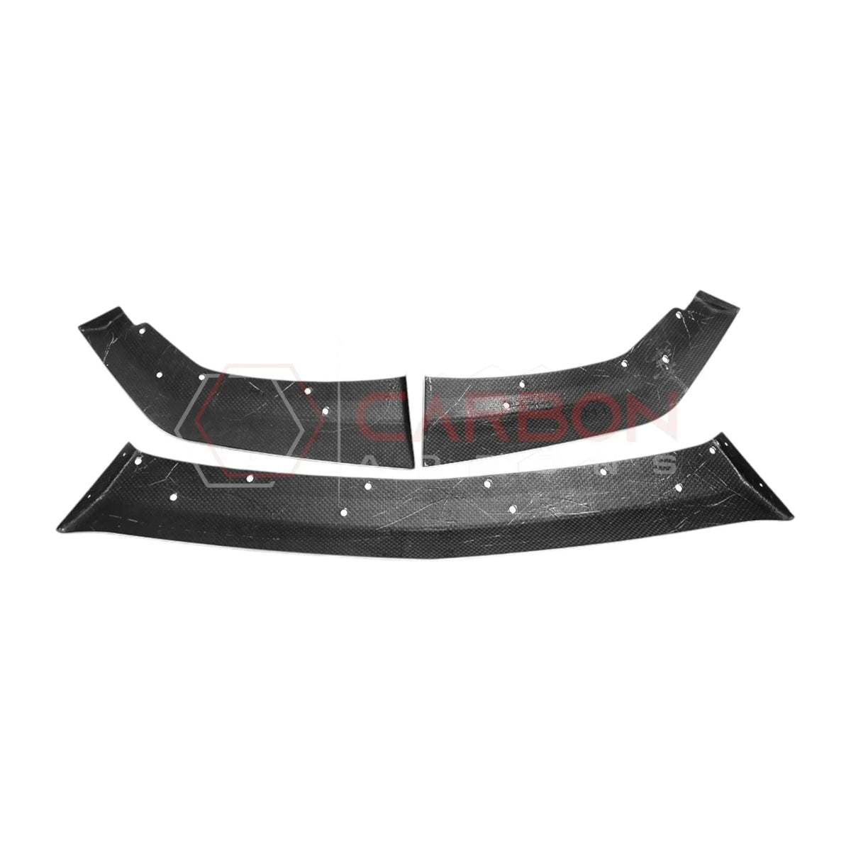 Real Carbon Fiber Front Lip Splitter Extensions for 2024+ Ford Mustang GT & EcoBoost (3-Piece Set)