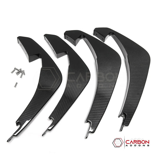 C8 Corvette Stingray Carbon Fiber Rear Diffuser Fins Add-On – Real Carbon Fiber Fin Accent Kit