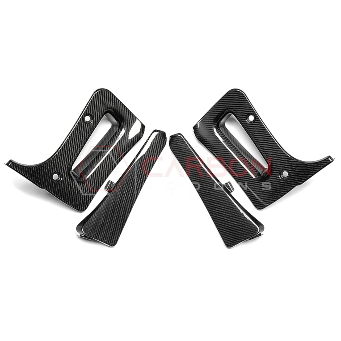 C8 Corvette Z06 & E-Ray 2022-20256 Extended Splash Guards | 4pcs Real Carbon Fiber Mud Flaps Set