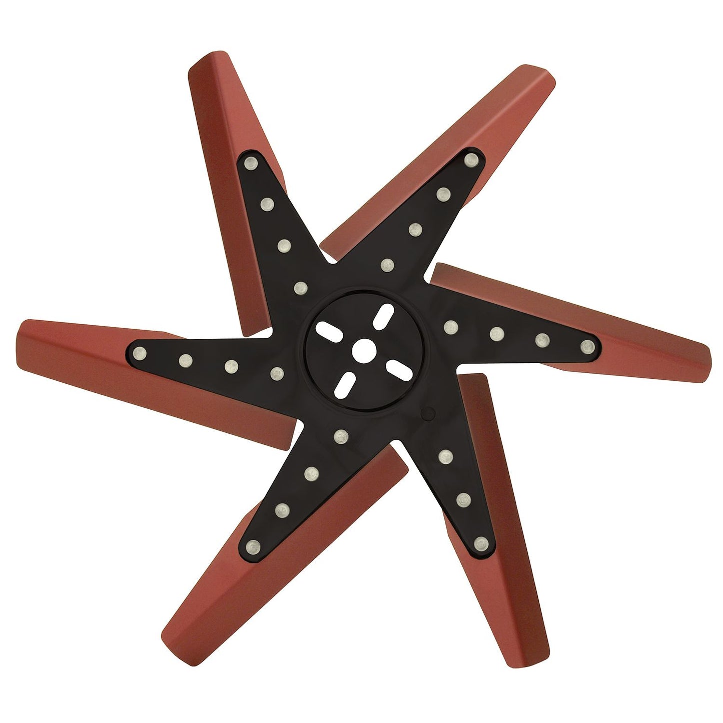 Derale 18" High Performance Aluminum Standard Rotation Flex Fan, Red Blade w/ Black Hub 19818