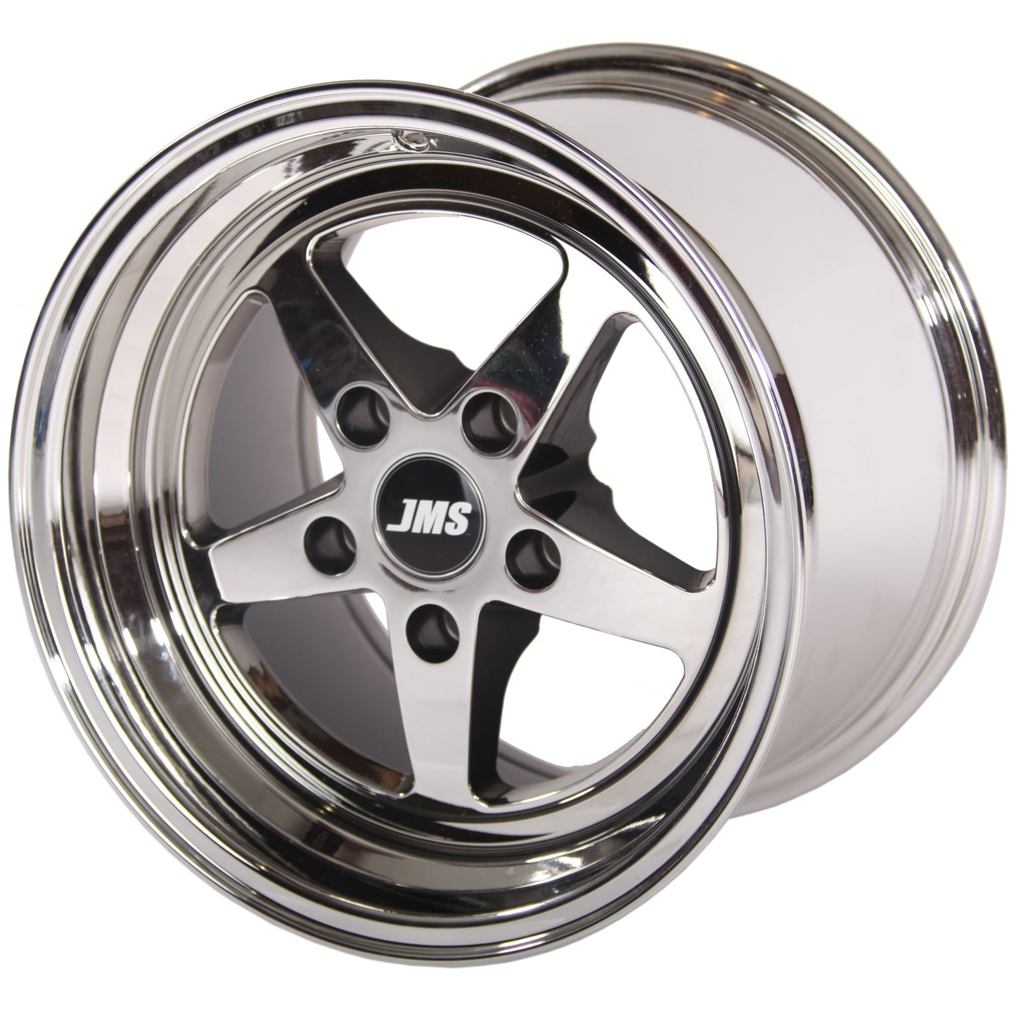 JMS Avenger Series Race Wheels - White Chrome; 17 inch X 10 inch Rear Wheel w/ Lug Nuts - Fits 2006-2021 Dodge Challenger and Charger A1710626DZ