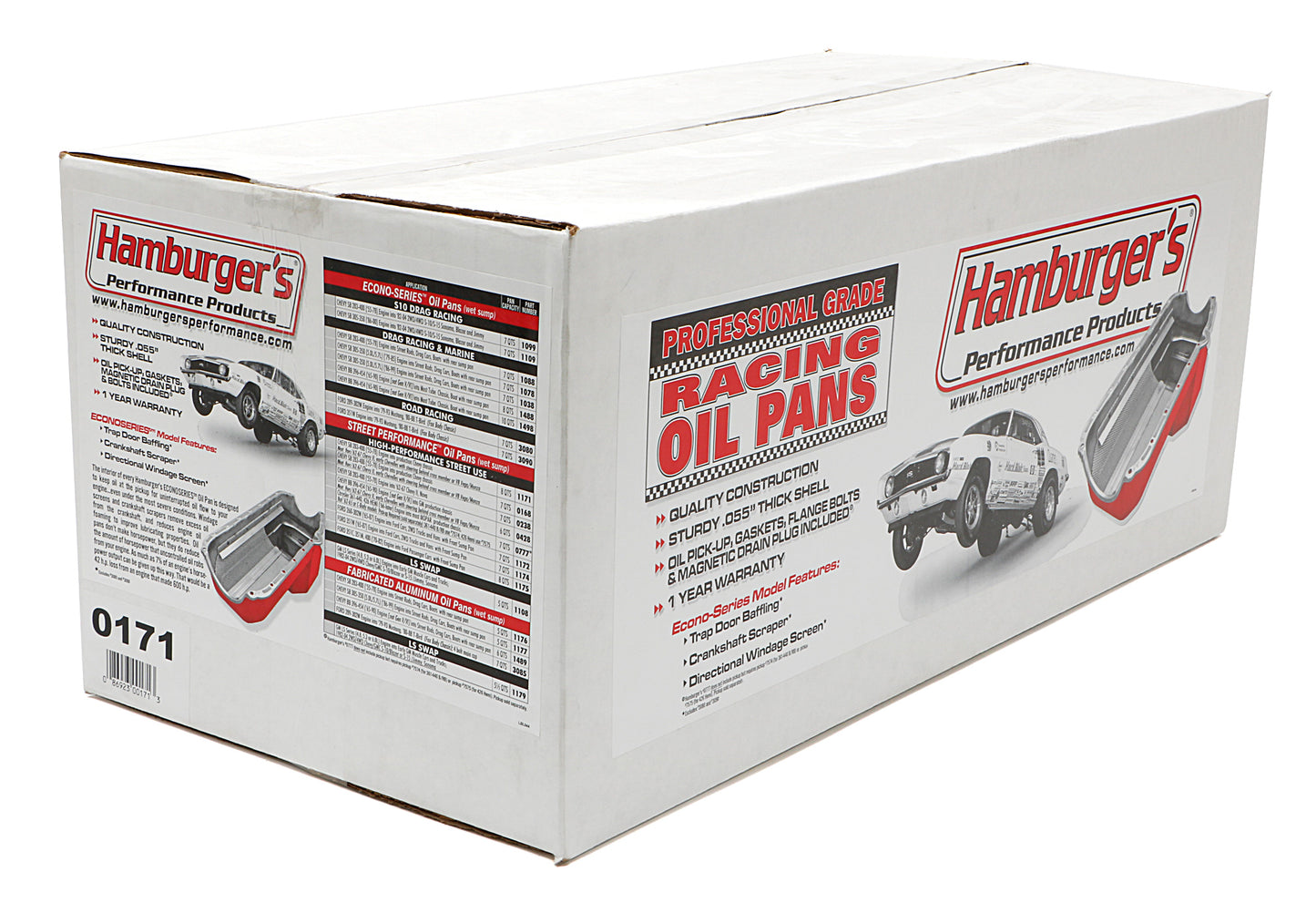 HAMBURGER'S PERFORMANCE PRODUCTS LS ENGINE SWAP OIL PAN; 67-69 CAMARO 65-72 CHEVELLE NOVA; -10AN STRAIGHT OIL LINE FITTINGS- BLACK FINISH 0171