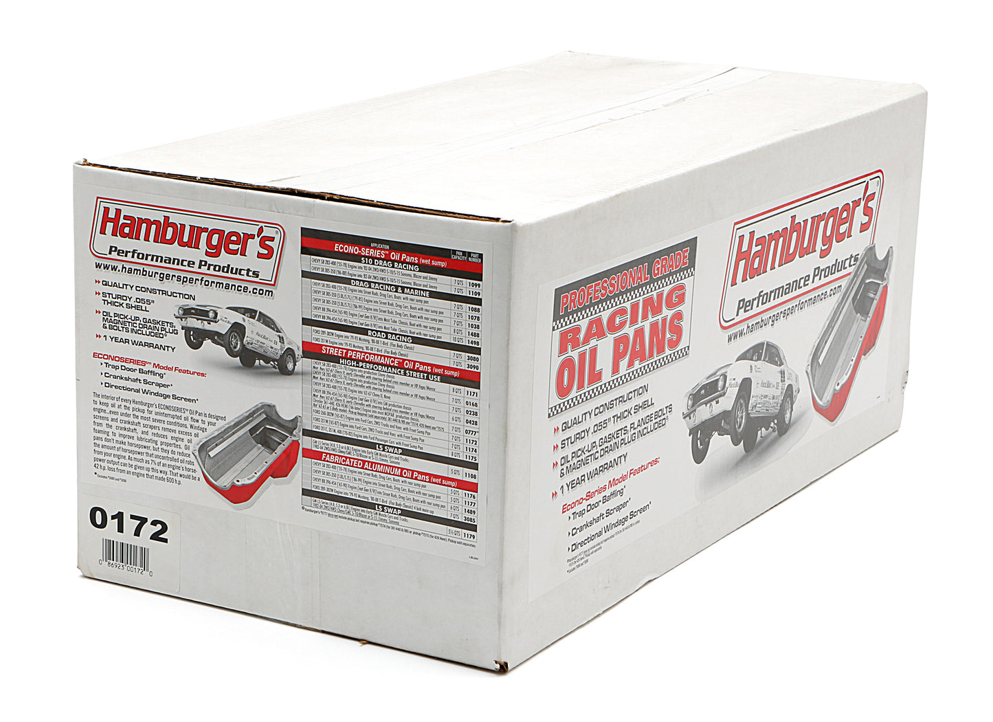 HAMBURGER'S PERFORMANCE PRODUCTS LS ENGINE SWAP OIL PAN; 67-69 CAMARO 65-72 CHEVELLE NOVA; -10AN STRAIGHT OIL LINE FITTINGS- CHROME FINISH 0172