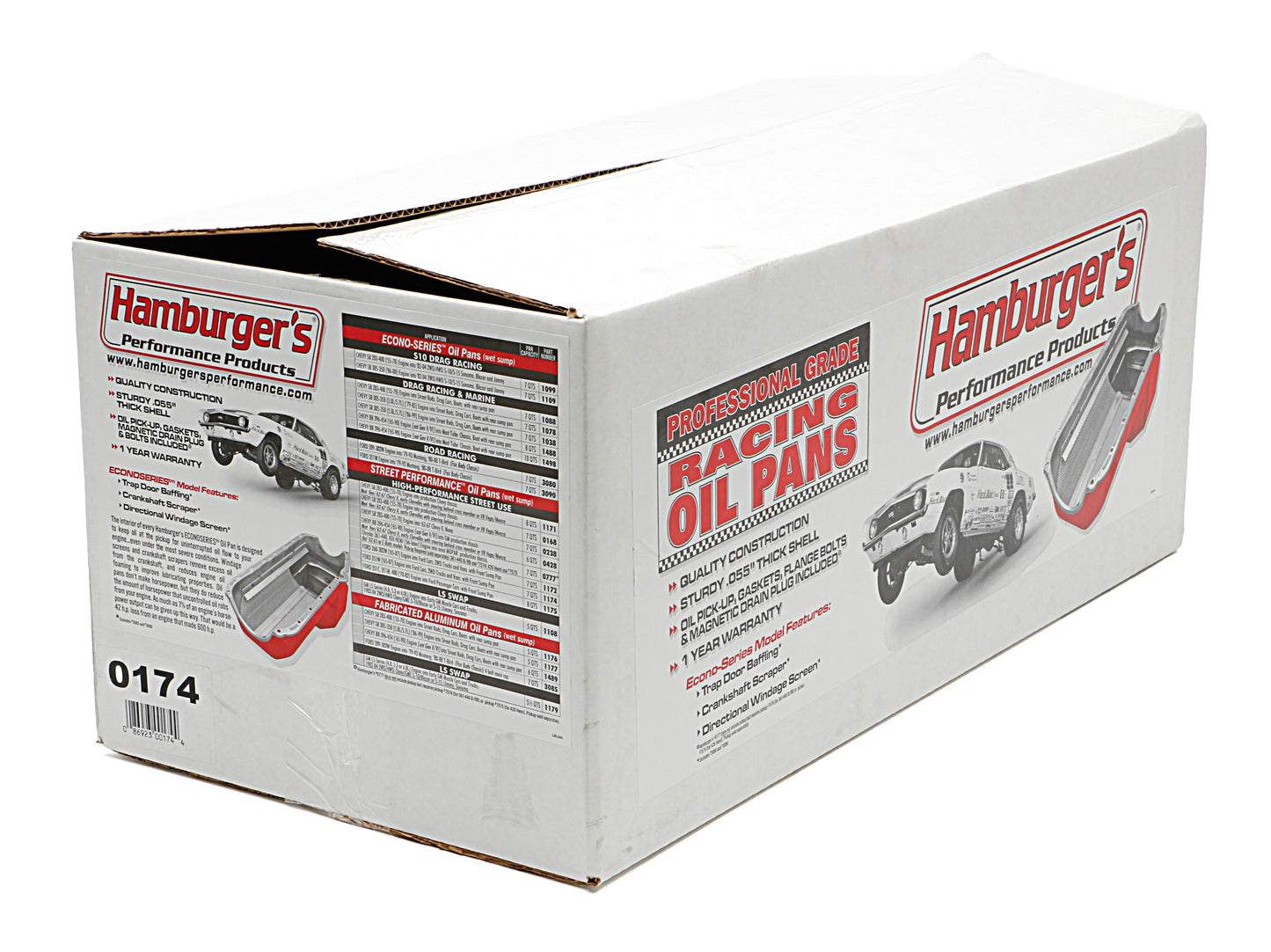 HAMBURGER'S PERFORMANCE PRODUCTS LS ENGINE SWAP OIL PAN; 67-69 CAMARO 65-72 CHEVELLE NOVA; -10AN 90 DEGREE OIL LINE FITTINGS- CHROME FINISH 0174