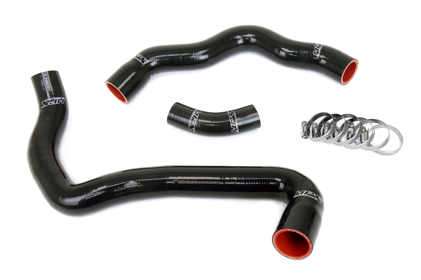 HPS Performance High Temp 3-ply Reinforced Silicone Replaces OEM Rubber Radiator Coolant Hoses 57-1970-BLK
