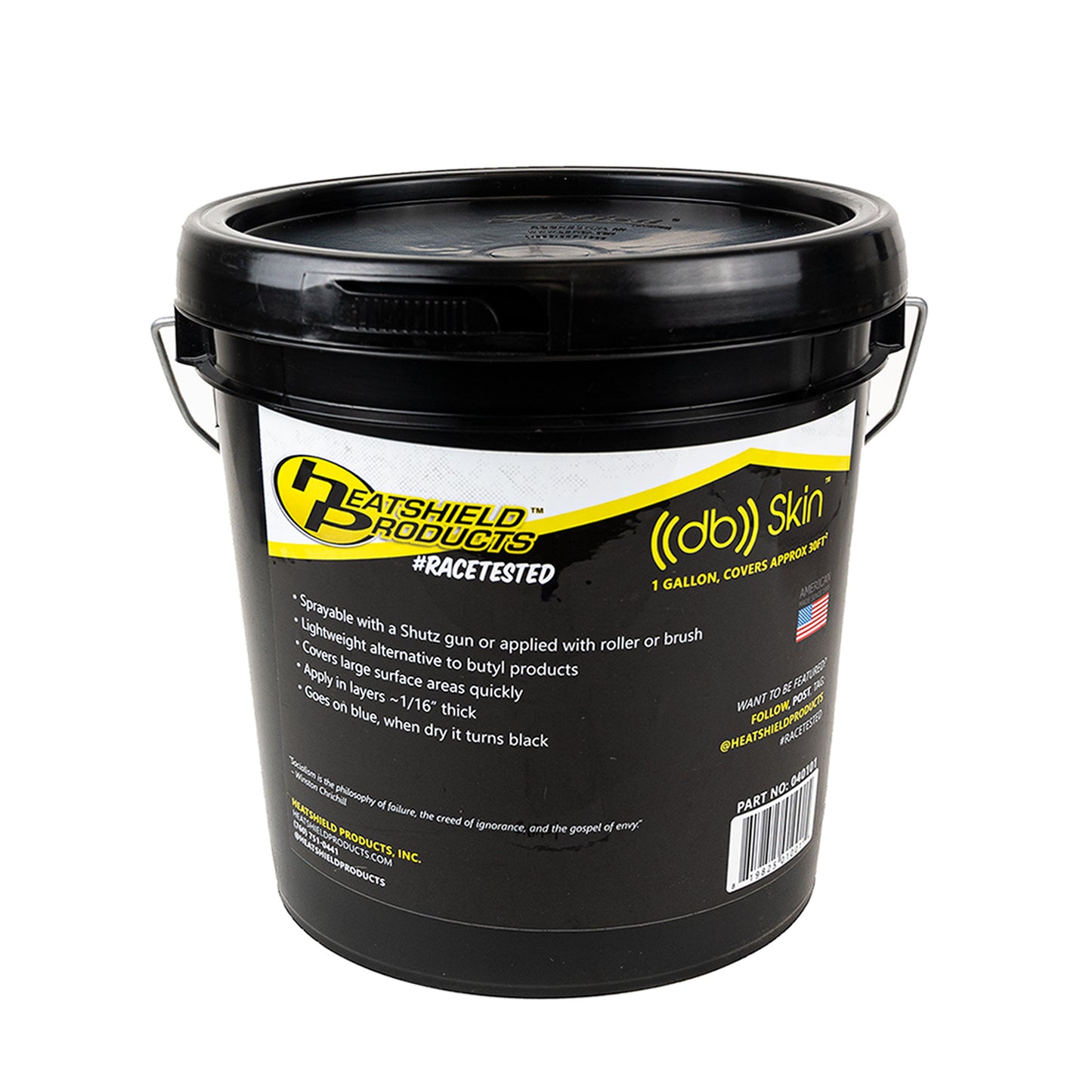 Heatshield Products Spray, brush, or roll on, Great for door skins and roofs, Dries to black color 040101