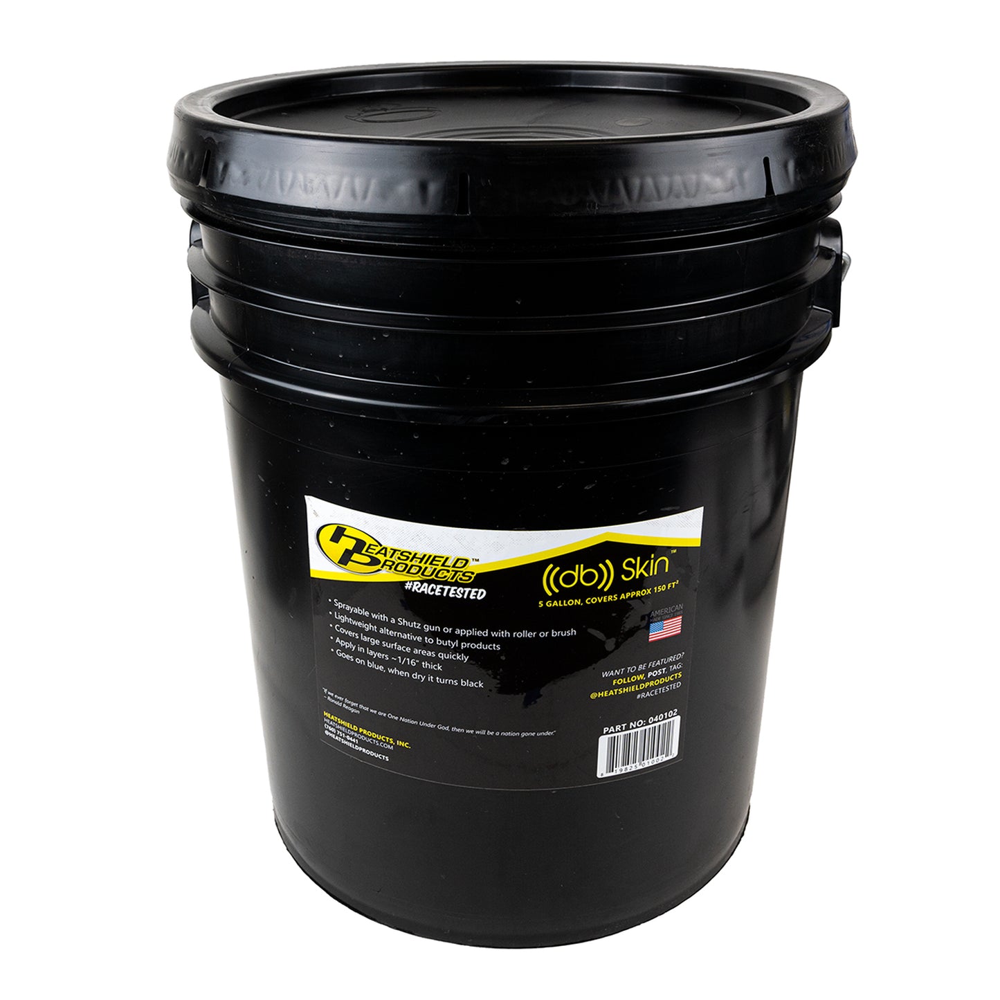 Heatshield Products Spray, brush, or roll on, Great for door skins and roofs, Dries to black color 040102