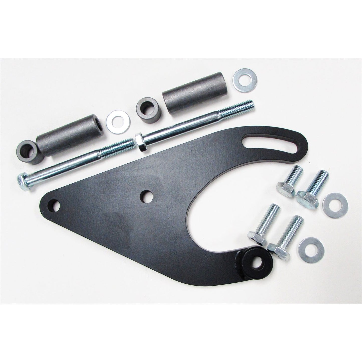 Borgeson - Pump Bracket - P/N: 802413 - Power steering pump bracket for attaching a Saginaw style P/S pump to Ford FE 390/428. Painted black with hardware.