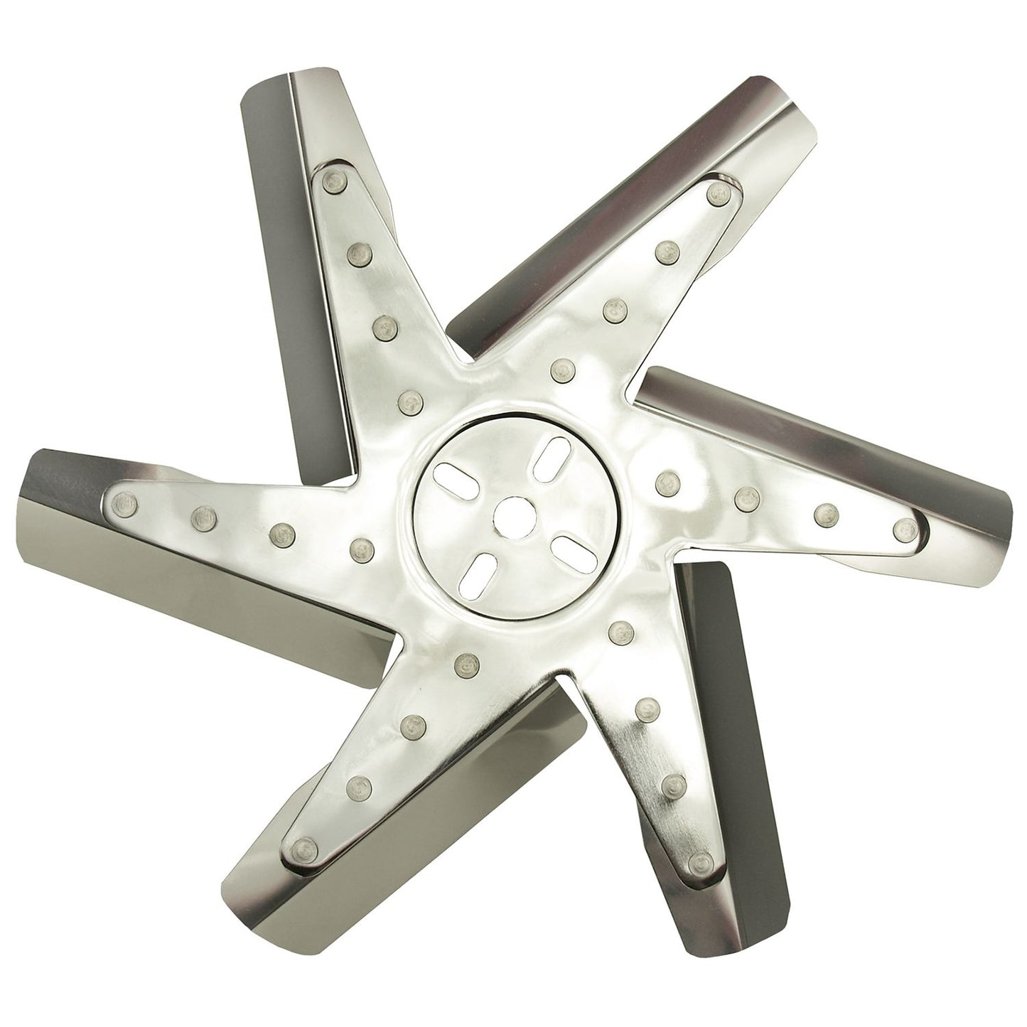 Derale 15" High Performance Stainless Steel Standard Rotation Flex Fan, Chrome Hub 19215