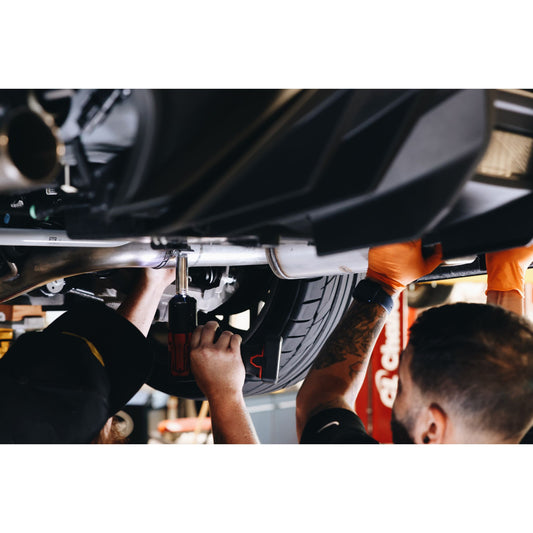 MBRP Exhaust 3in. Cat Back; Quad Rear Exit; T304; CF Tip S72233CF