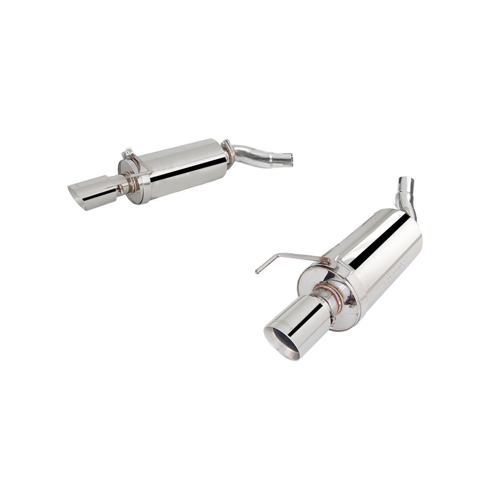 XFORCE Ford Mustang GT 2015- Twin 3" Stainless Steel Axle-Back Exhaust System (Round Rear Mufflers); Exhaust System Kit ES-FM15-ABS