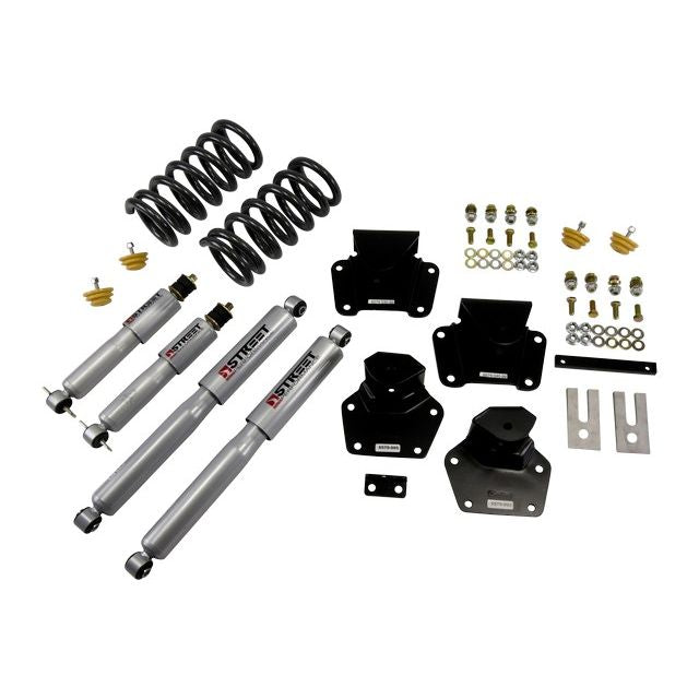 BELLTECH 802SP LOWERING KITS Front And Rear Complete Kit W/ Street Performance Shocks 1997-2004 Dodge Dakota (V6 only) 2 in. F/4 in. R drop W/ Street Performance Shocks