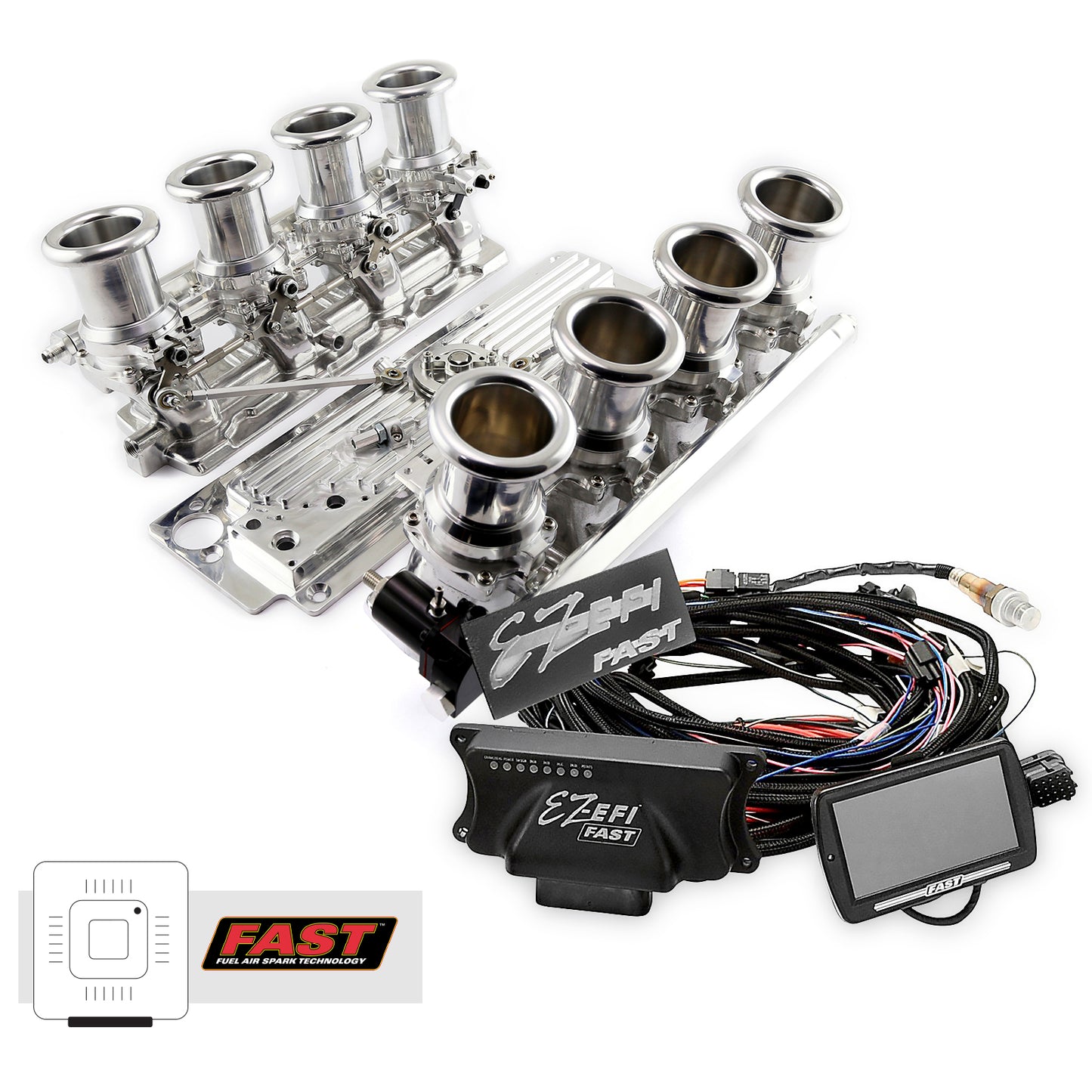Speedmaster 1-135-002 Fits Chevy GM LS3 Downdraft + FAST EZ-EFI 2.0 Fuel Injection System - Polished