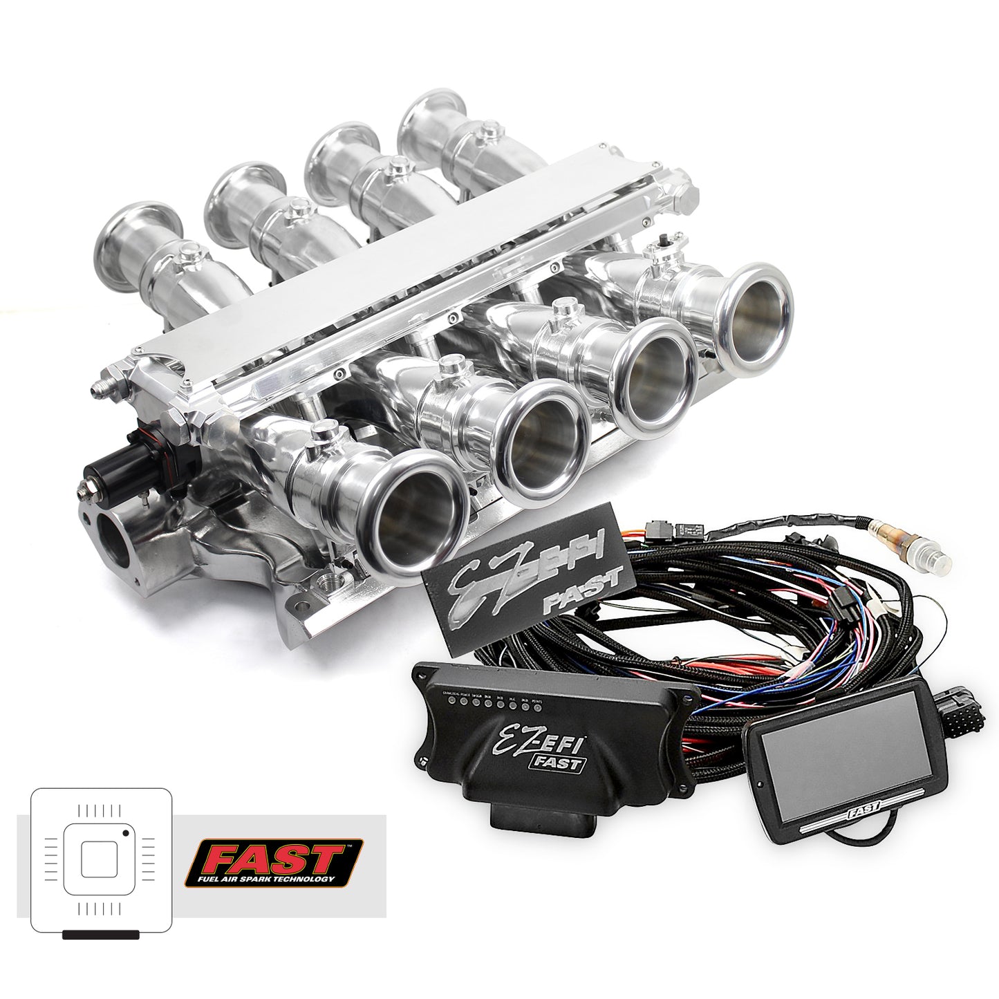 Speedmaster 1-135-006 Fits Ford 351W Windsor Sidedraft + FAST EZ-EFI 2.0 Fuel Injection System - Polished