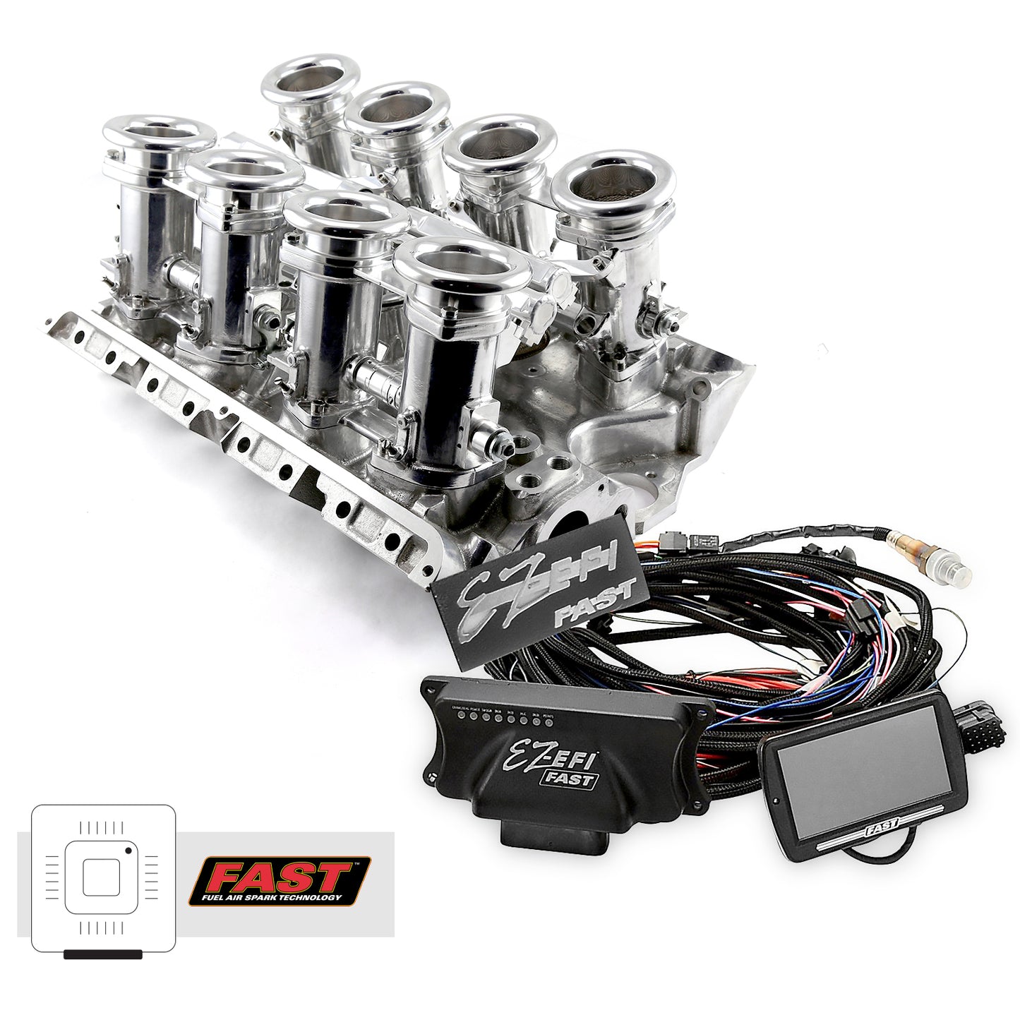 Speedmaster 1-135-008 Fits Ford FE 390 427 Downdraft + FAST EZ-EFI 2.0 Fuel Injection System - Polished