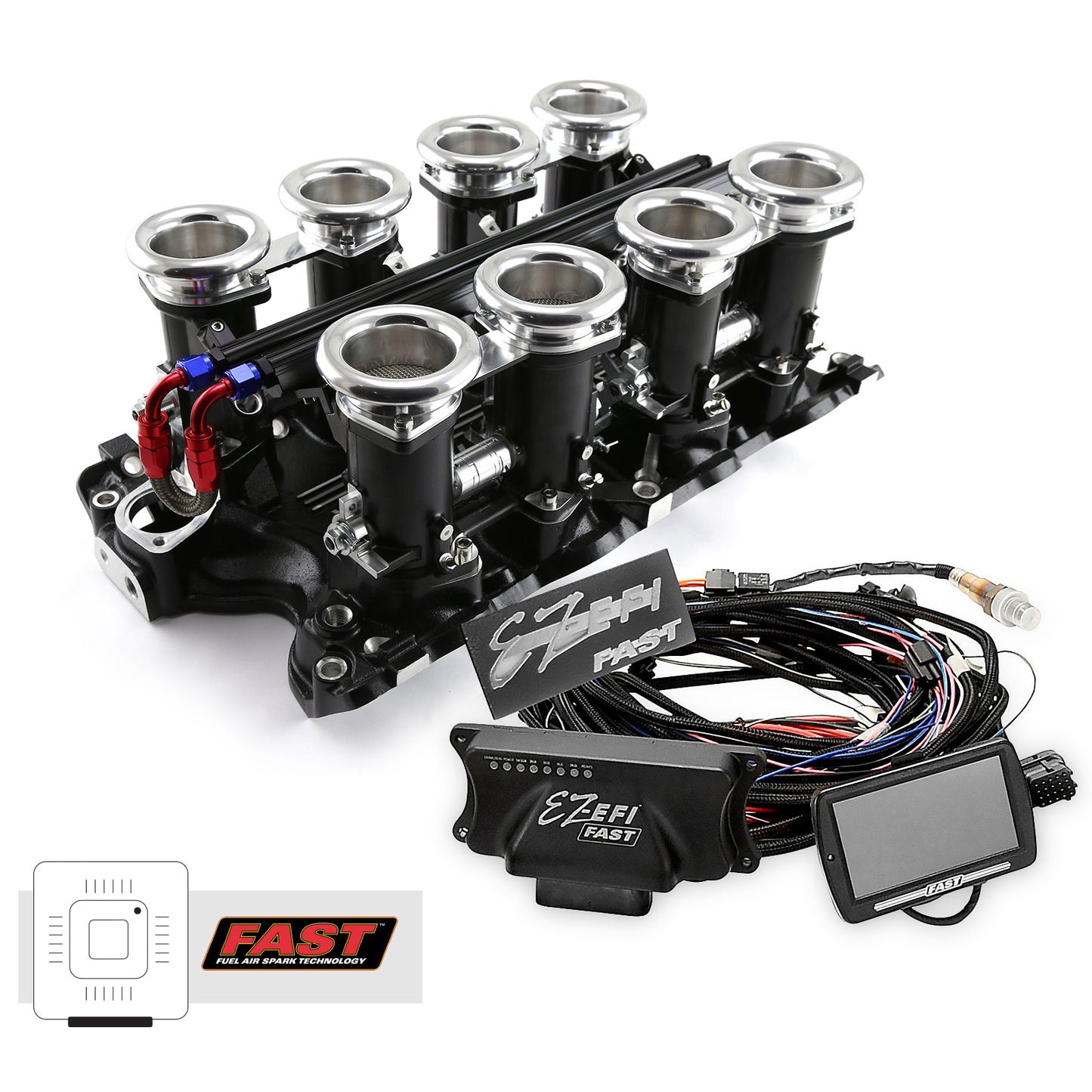 Speedmaster 1-135-011 Fits Ford BB 460 Downdraft + FAST EZ-EFI 2.0 Fuel Injection System - Black
