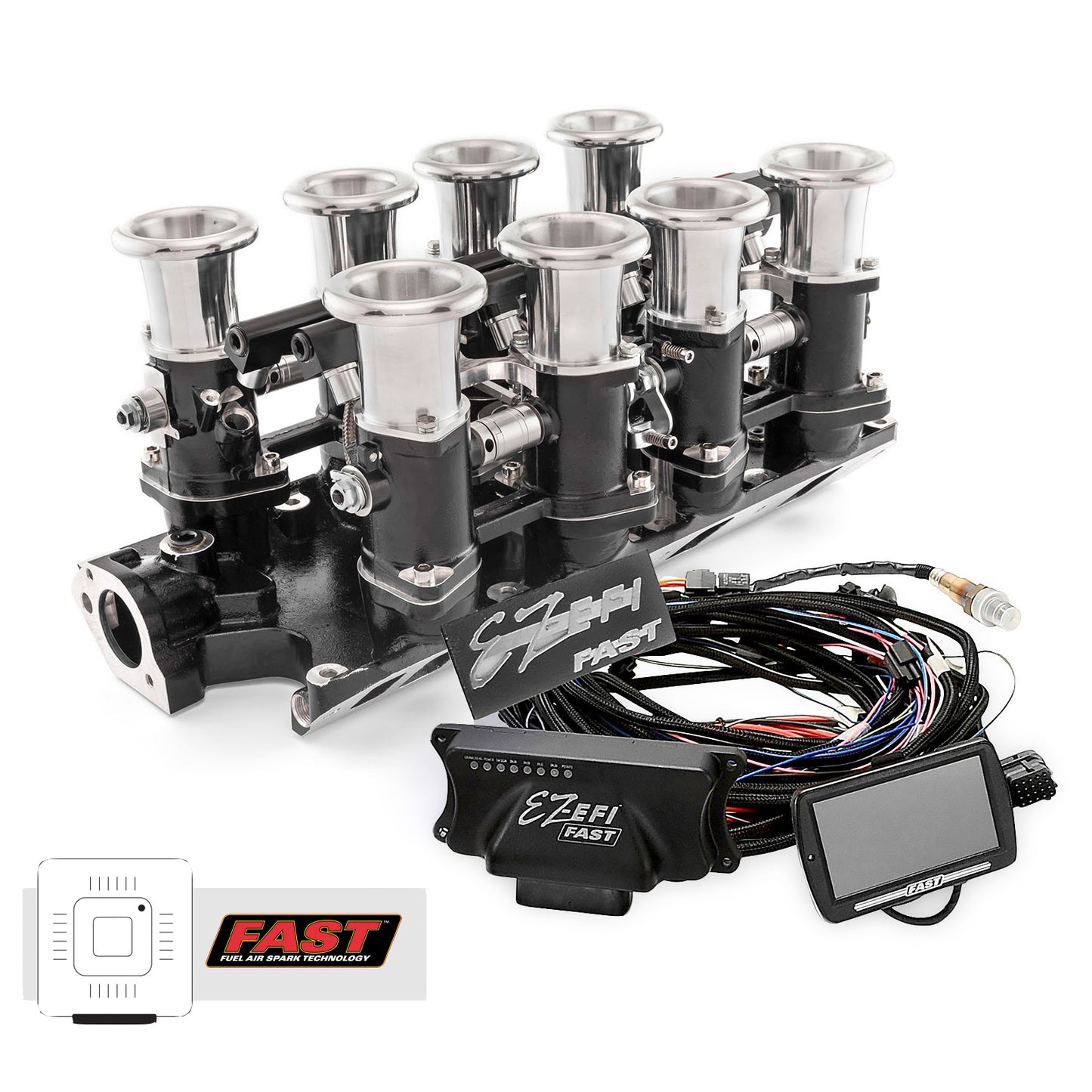 Speedmaster 1-135-012 Fits Ford SB 289 302 Windsor Downdraft + FAST EZI-EFI 2.0 Fuel Injector System Black
