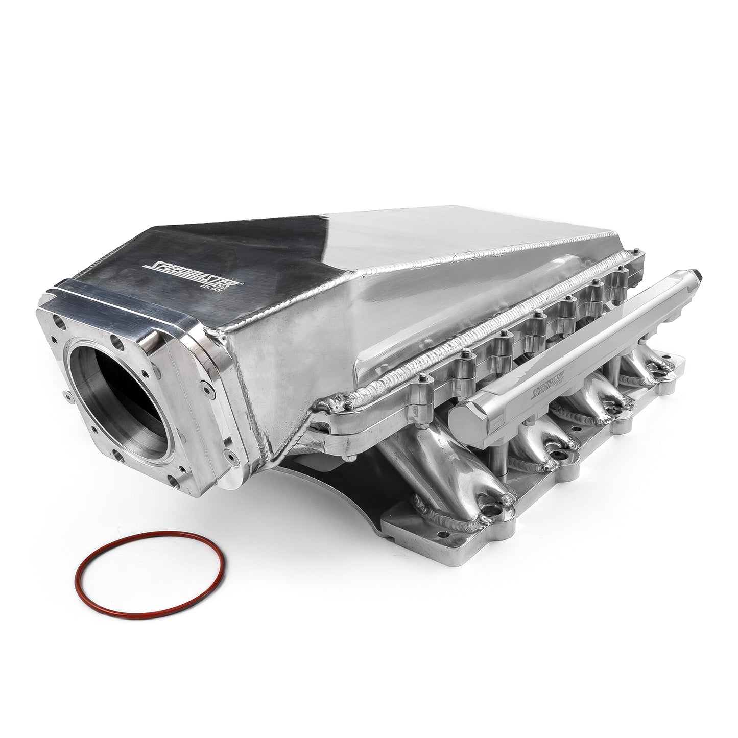 Speedmaster 1-148-055 Fits Ford 5.0L Coyote 2pc Fabricated Low Ram Air 98mm 4 Bolt EFI Intake Manifold Polished