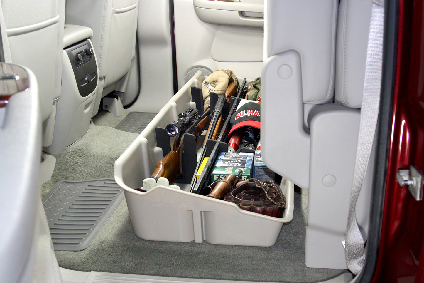 DU-HA 10042 Chevrolet/GMC Underseat Storage Console Organizer And Gun Case - Dark Gray