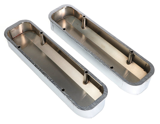 HAMBURGER'S PERFORMANCE PRODUCTS FABRICATED ALUMINUM VALVE COVERS CHROME PONTIAC NO HOLE 1031