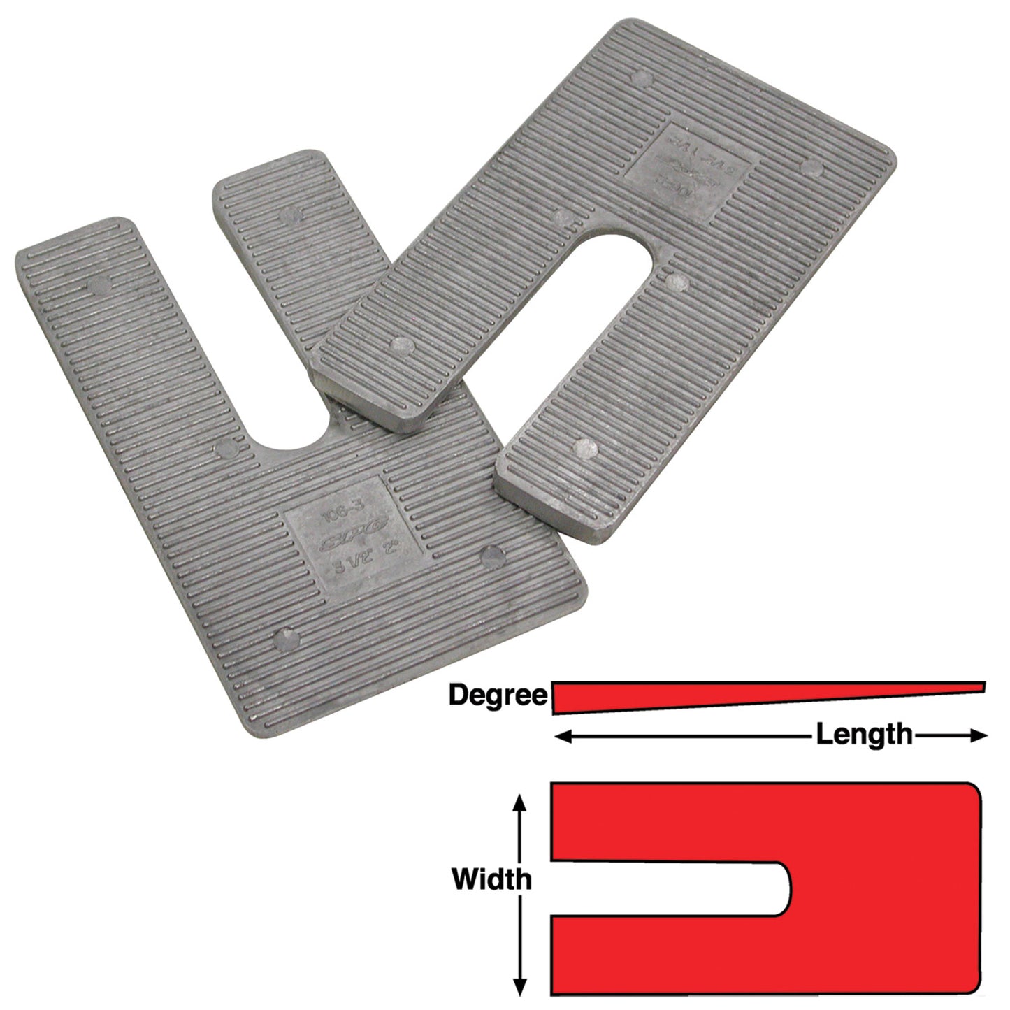 Specialty Products Company AL SHIMS 3.5x6.25x0.5 Degree (6)