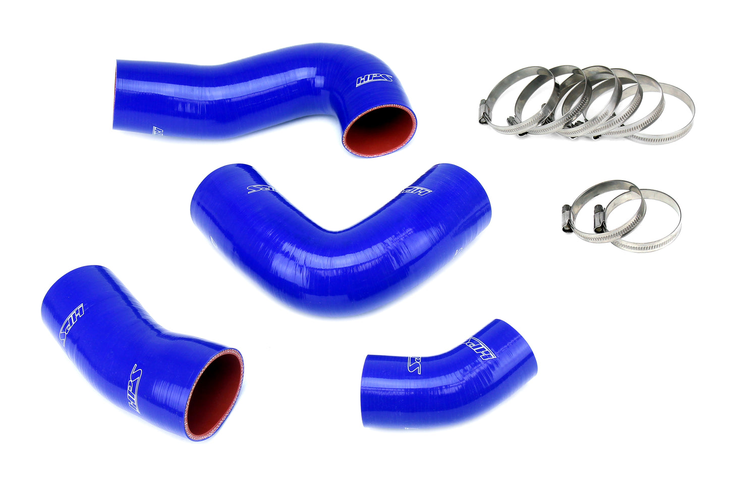 HPS Performance 4-ply Reinforced Silicone Replaces Rubber Intercooler Hoses 57-1949-BLUE