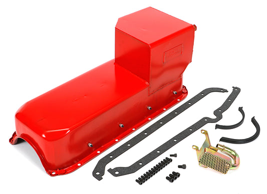 HAMBURGER'S PERFORMANCE PRODUCTS ECONO-SERIES OIL PAN; SB CHEVY (283-400) 1955-79-INTO S10 SWAP- DRAG RACE; 7 QTS.; WET SUMP 1099