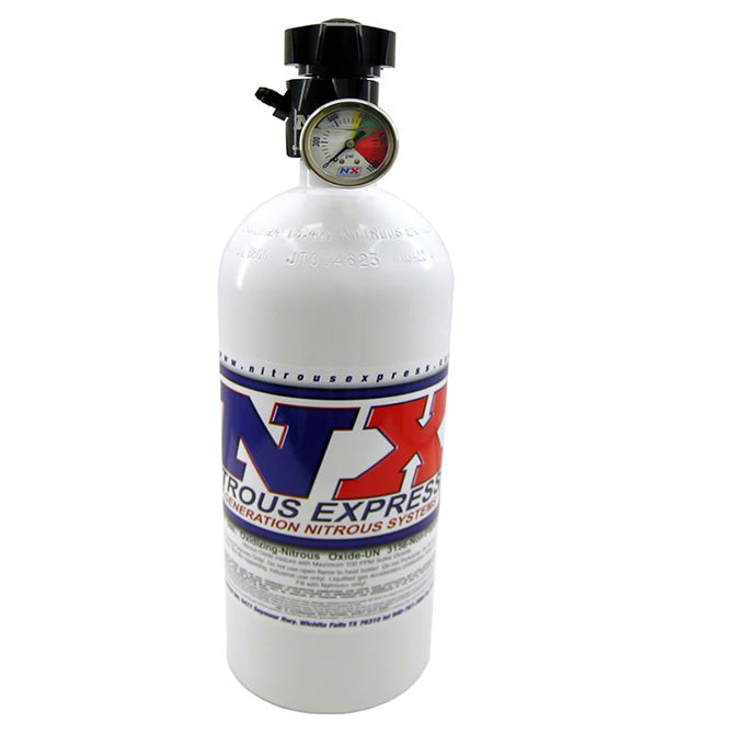 Nitrous Express 15LB BOTTLE W/ LIGHTNING 500 VALVE (6.89 DIA. X 26.69 TALL) WITH GAUGE NX-11151