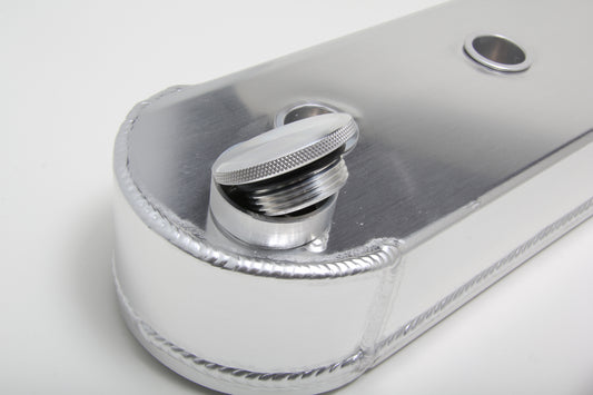 HAMBURGER'S PERFORMANCE PRODUCTS BRUSHED ALUMINUM FABRICATED VALVE COVERS; GM LS SERIES; NO BRACKET MOUNTING HOLES 1123