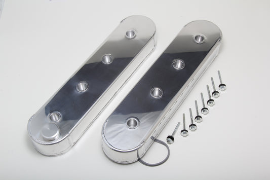 HAMBURGER'S PERFORMANCE PRODUCTS FABRICATED ALUMINUM VALVE COVERS; GM LS SERIES; NO BRACKET MOUNTING HOLES- POLISHED ALUMINUM 1125