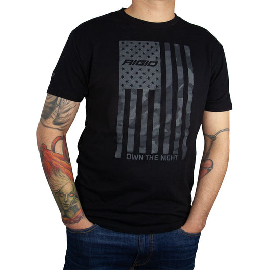 RIGID Industries T-Shirt US Flag Black Large 1055
