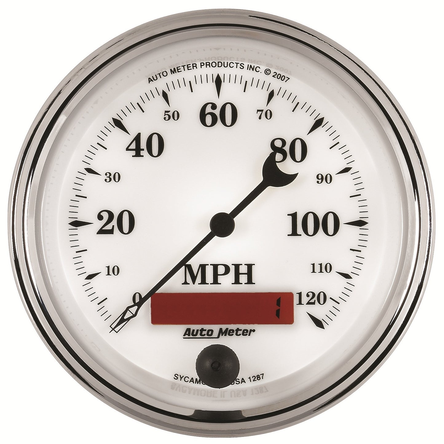 AutoMeter 3-3/8 in. SPEEDOMETER 0-120 MPH OLD-TYME WHITE II 1287
