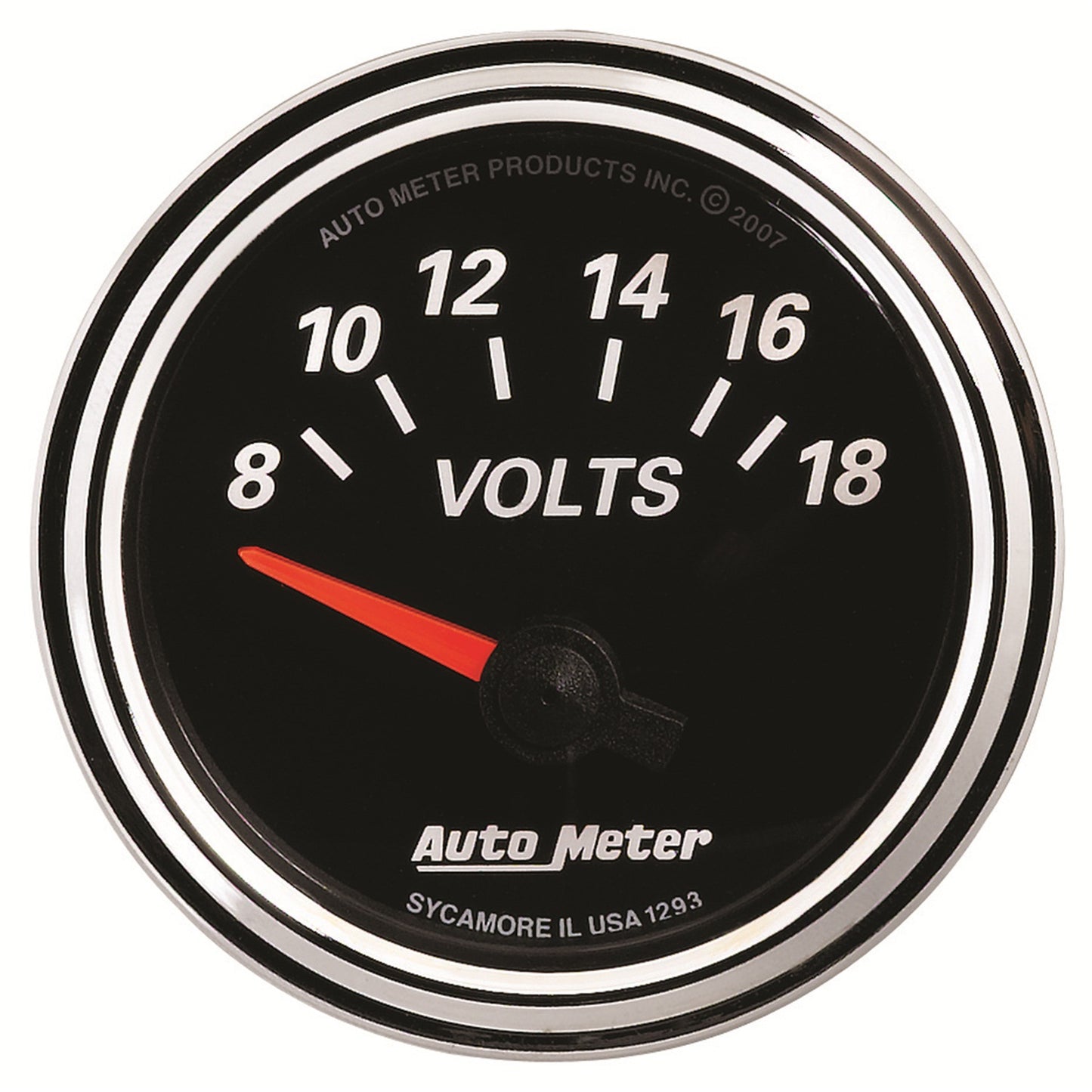 AutoMeter 2-1/16 in. VOLTMETER 8-18V DESIGNER BLACK II 1293