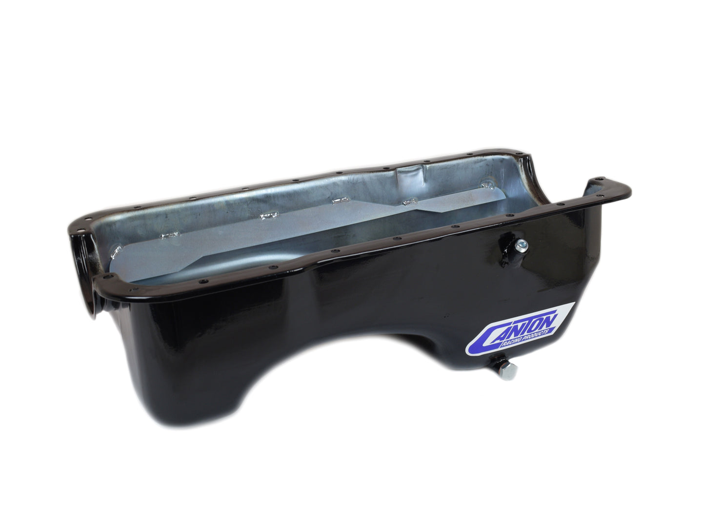 Canton 13-650BLK Oil Pan For Ford 351W Stock Appearing W/ Baffle & Drain Plugs