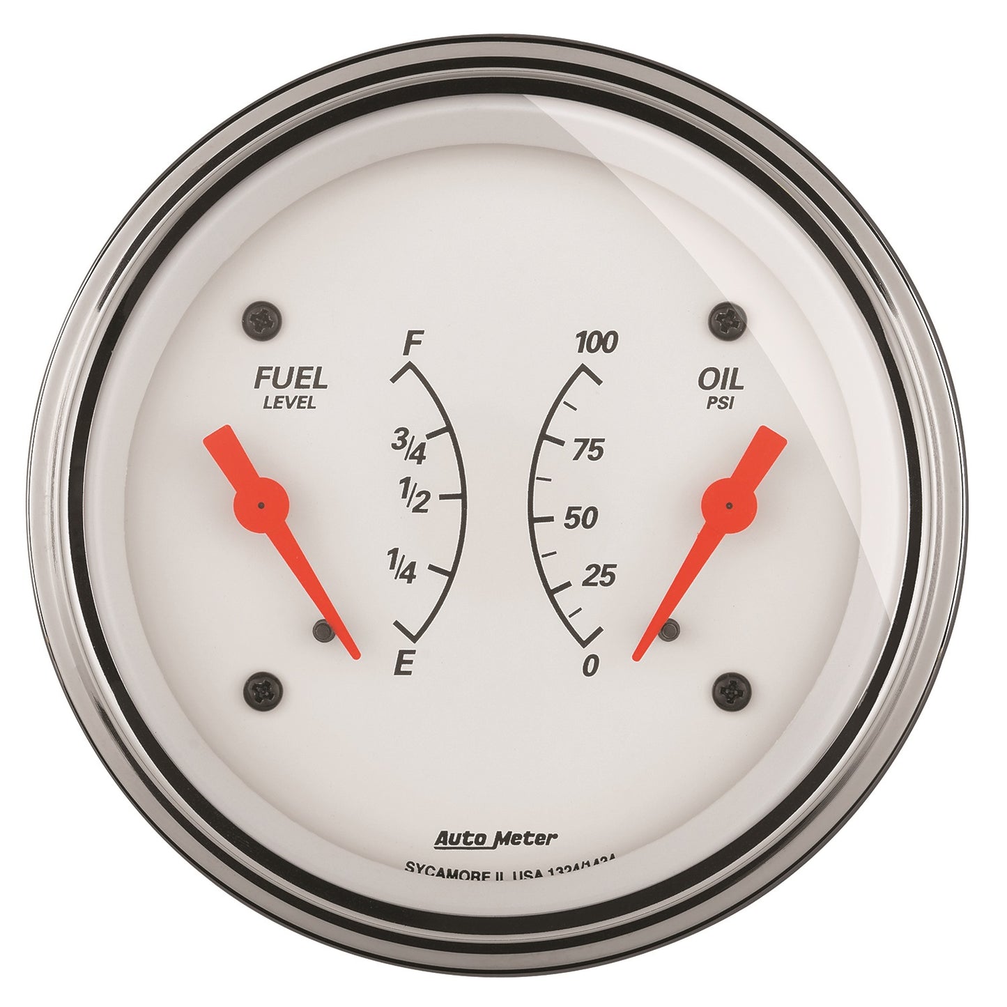 AutoMeter 3-3/8 in. DUAL GAUGE 100 PSI/240-33 O ARCTIC WHITE 1324