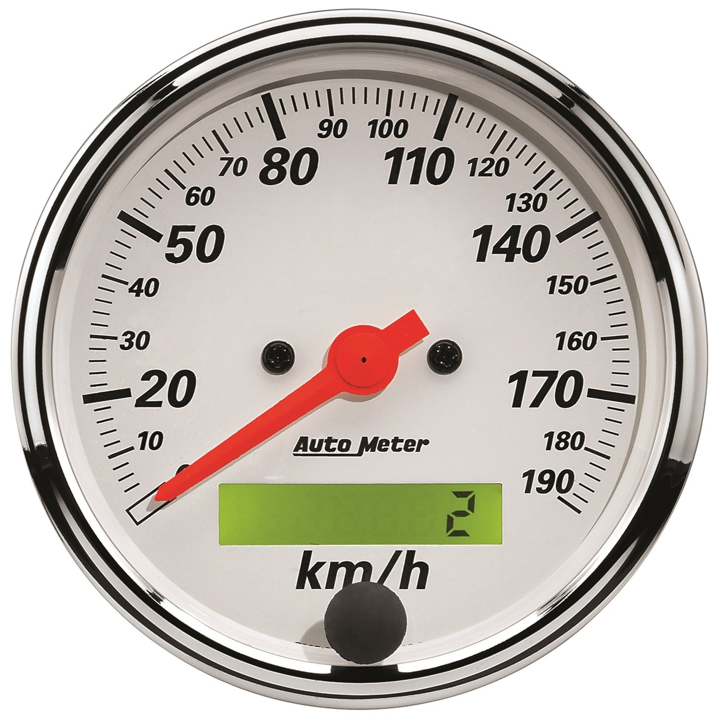 AutoMeter 3-1/8 in. SPEEDOMETER 0-190 KPH ARCTIC WHITE 1388-M