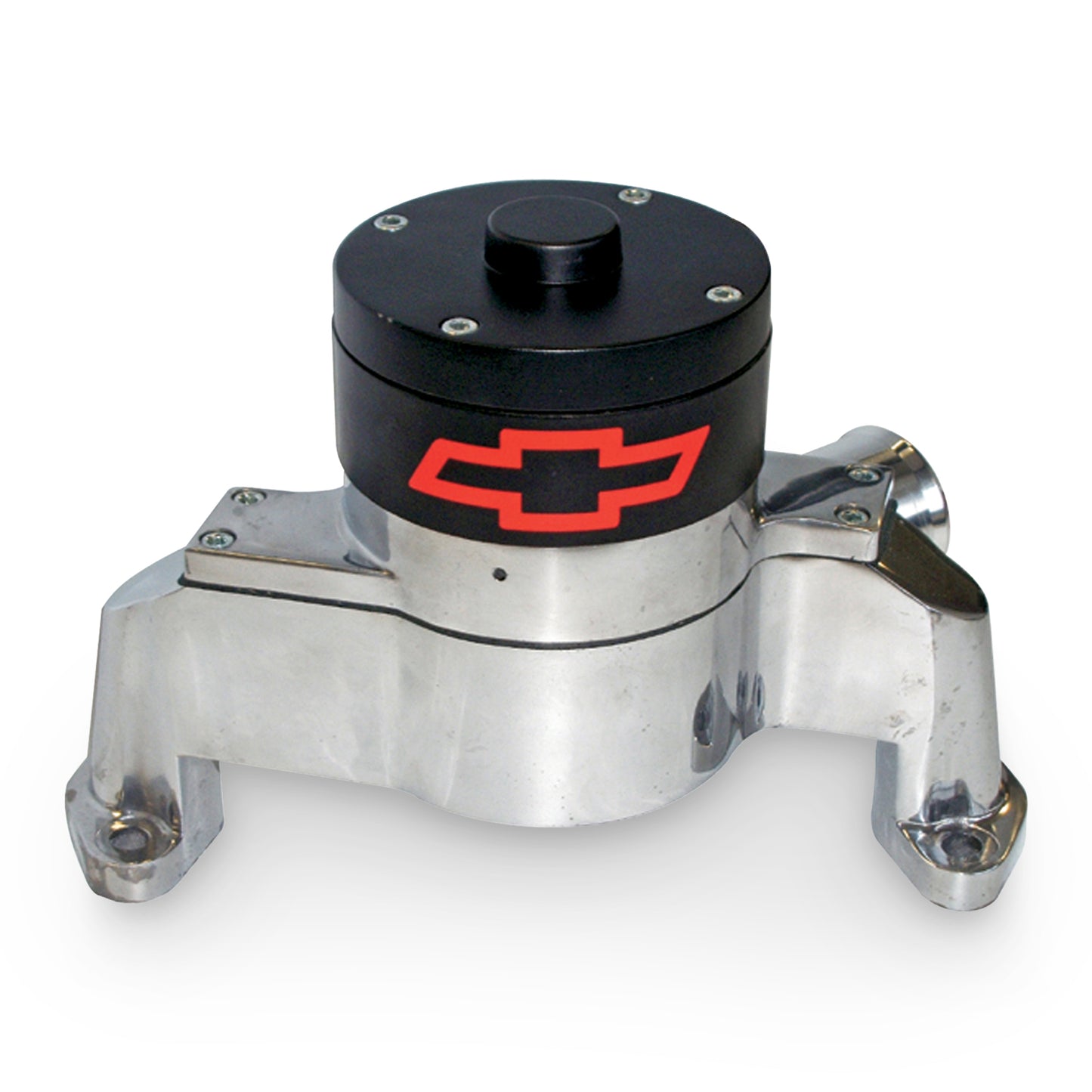 Proform Electric Engine Water Pump; Aluminum; Polished with Bowtie Logo; Fits SB Chevy 141-654