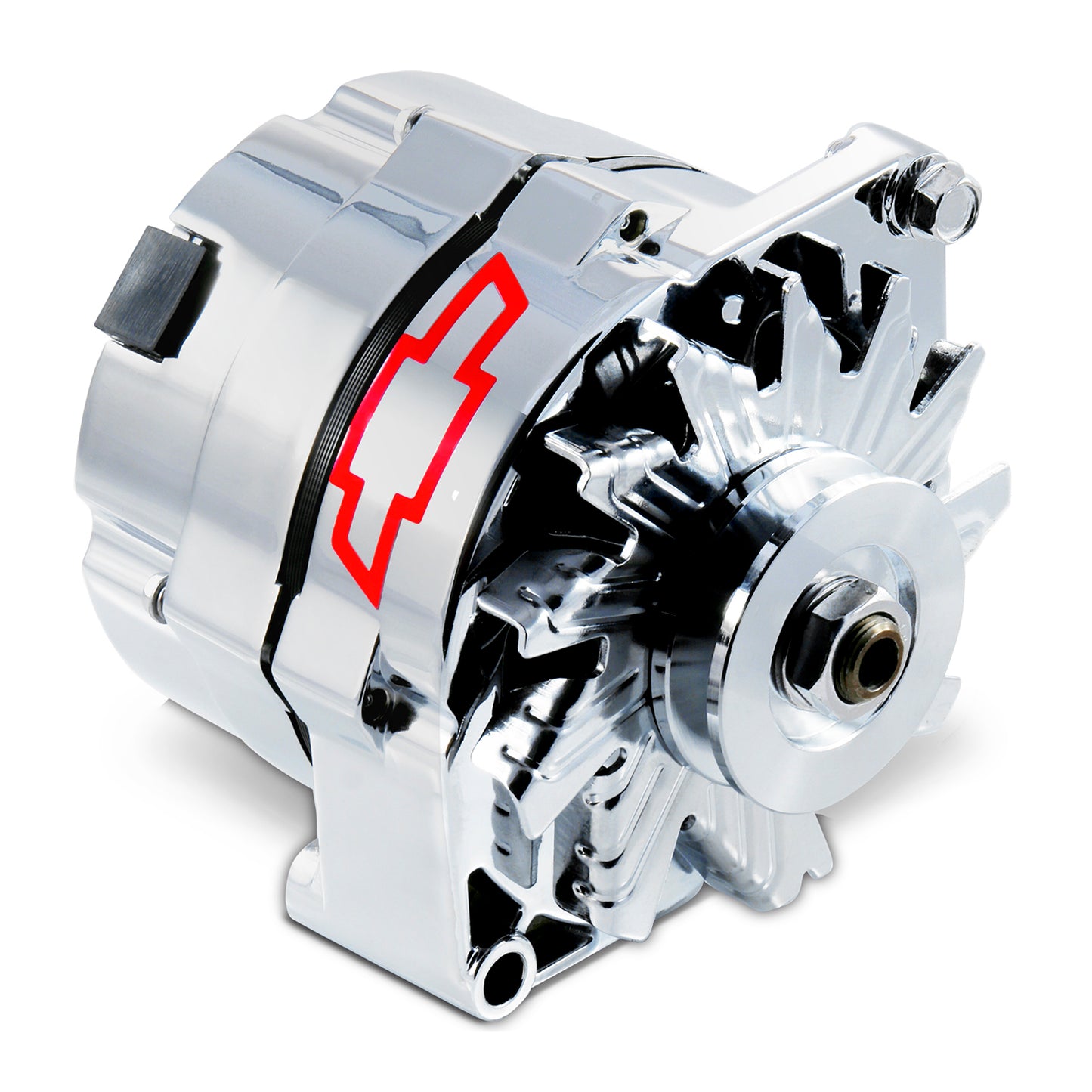Proform Alternator; GM 73-86 with Internal Regulator; GM Bowtie Logo; Chrome; 100% New 141-656