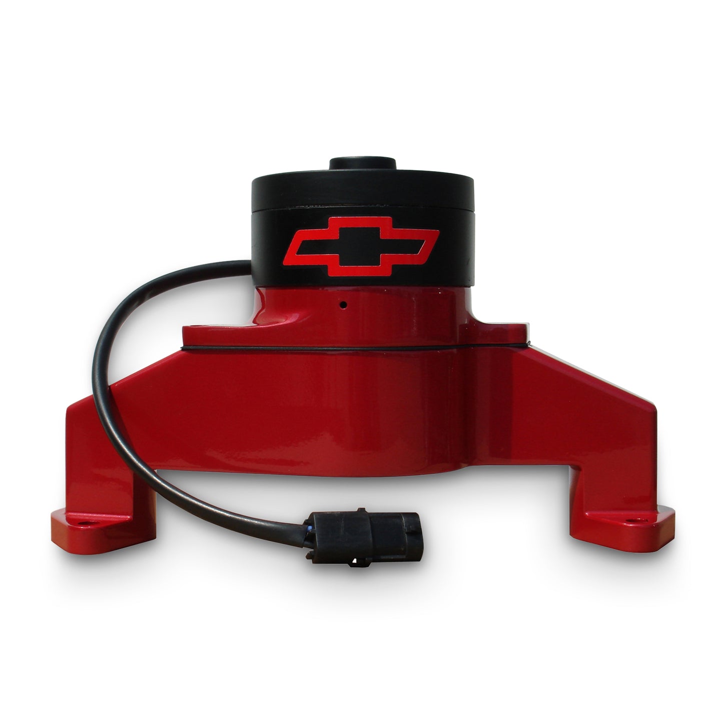 Proform Electric Engine Water Pump; Aluminum; Red with Bowtie Logo; Fits BB Chevy 141-672
