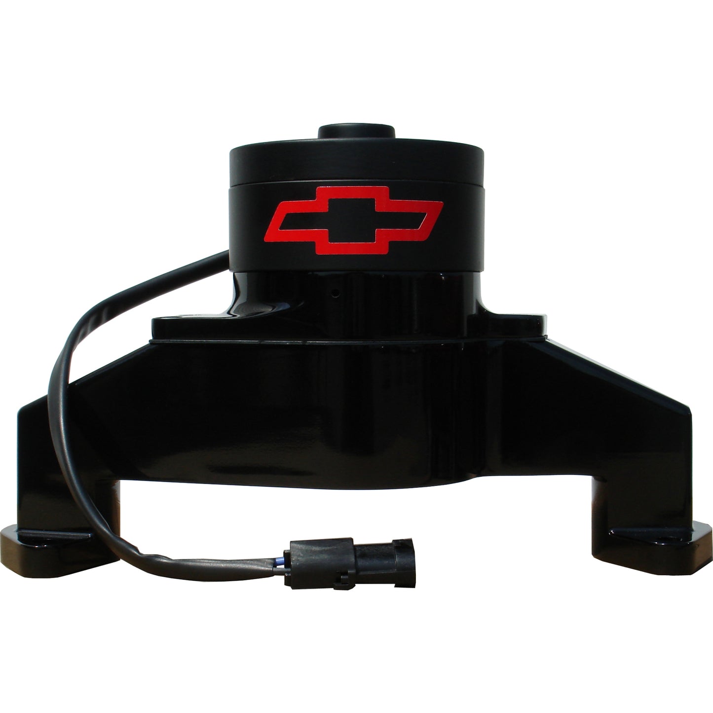 Proform Electric Engine Water Pump; Aluminum; Black with Bowtie Logo; Fits BB Chevy 141-674